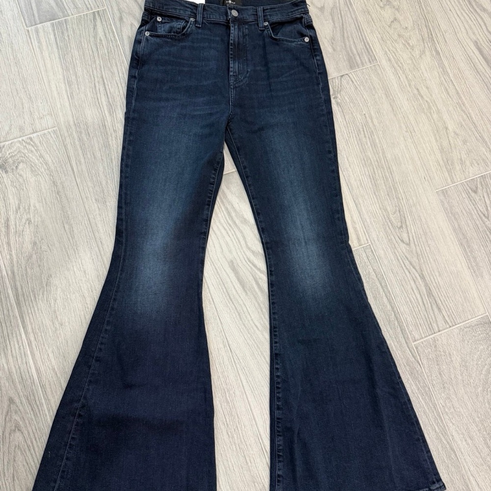 7 For All Mankind Dark Indigo Flare Jeans